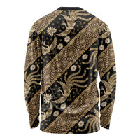 Indonesia Batik Pattern Long Sleeve Shirt Gold Version - Wonder Print Shop