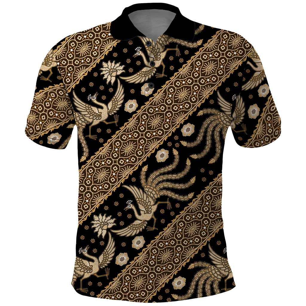 Indonesia Batik Pattern Polo Shirt Gold Version - Wonder Print Shop