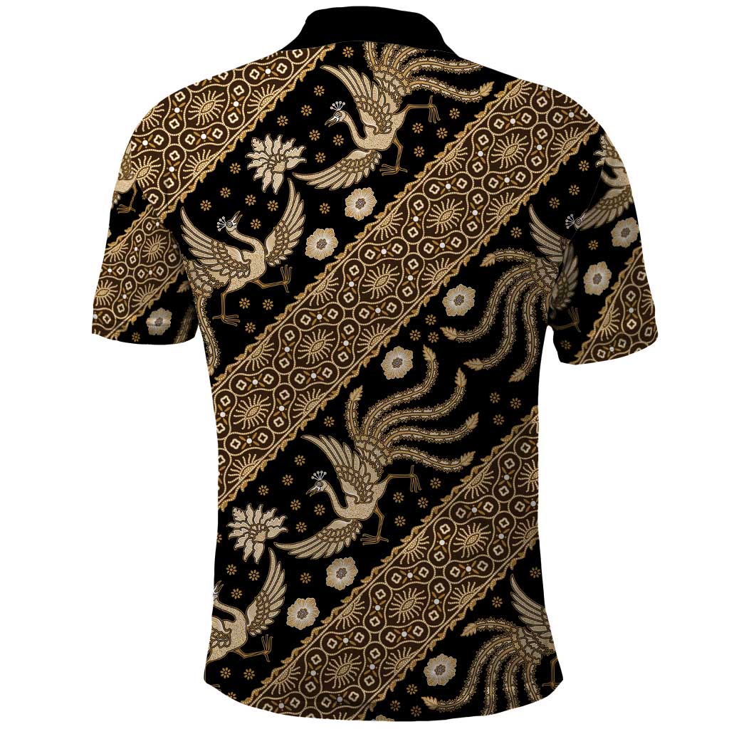 Indonesia Batik Pattern Polo Shirt Gold Version - Wonder Print Shop