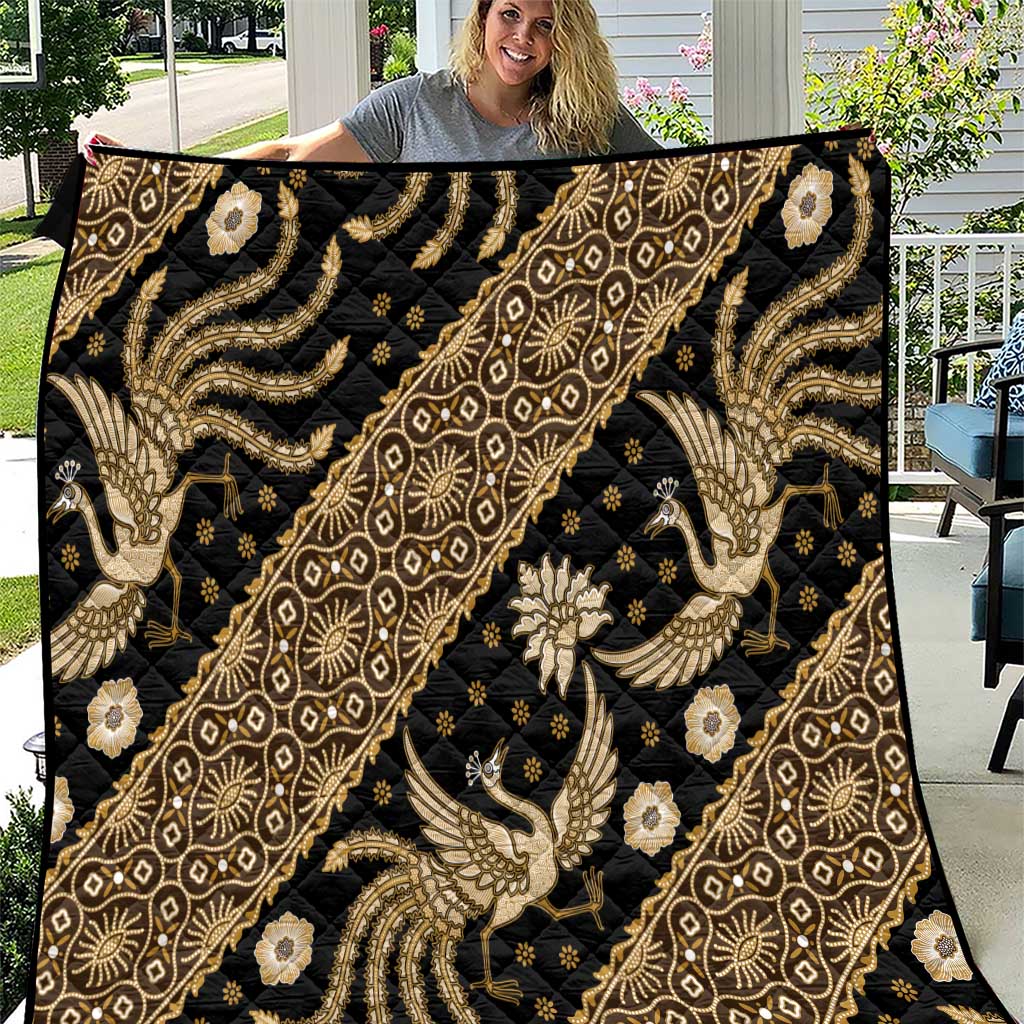 Indonesia Batik Pattern Quilt Gold Version - Wonder Print Shop