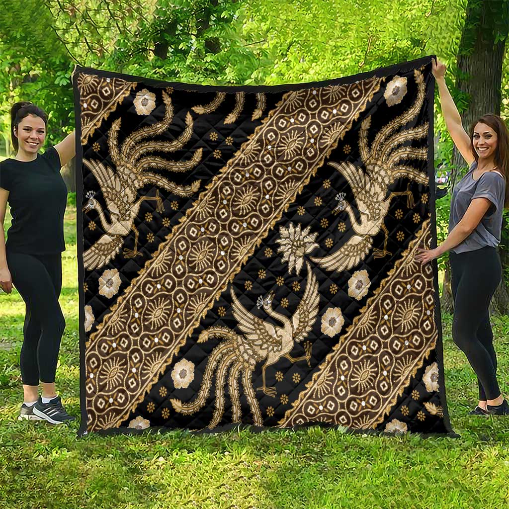 Indonesia Batik Pattern Quilt Gold Version - Wonder Print Shop