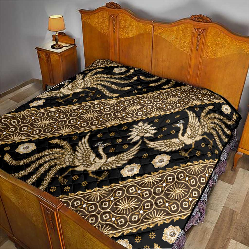 Indonesia Batik Pattern Quilt Gold Version - Wonder Print Shop