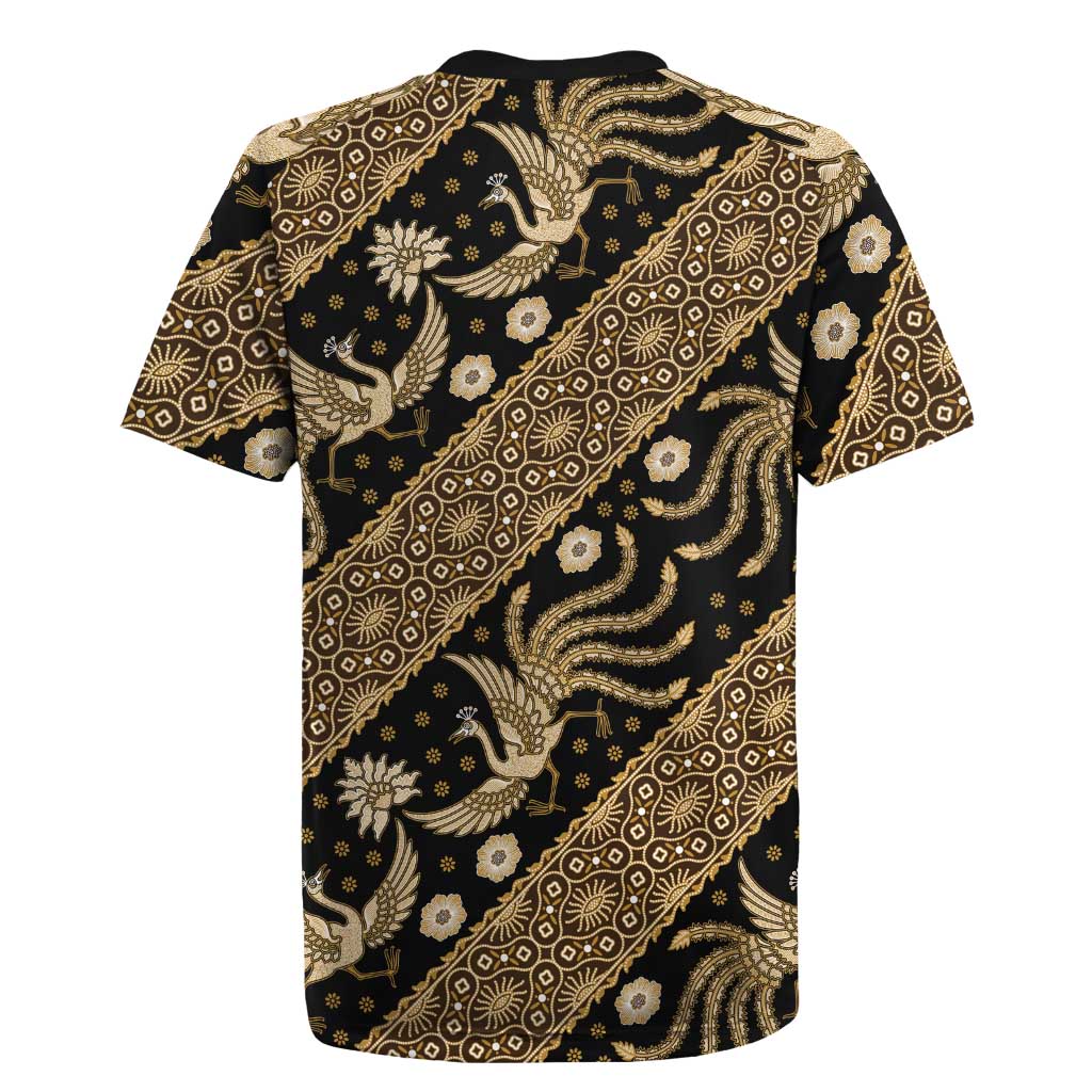 Indonesia Batik Pattern Rugby Jersey Gold Version - Wonder Print Shop