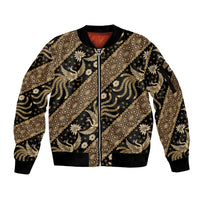 Indonesia Batik Pattern Sleeve Zip Bomber Jacket Gold Version - Wonder Print Shop