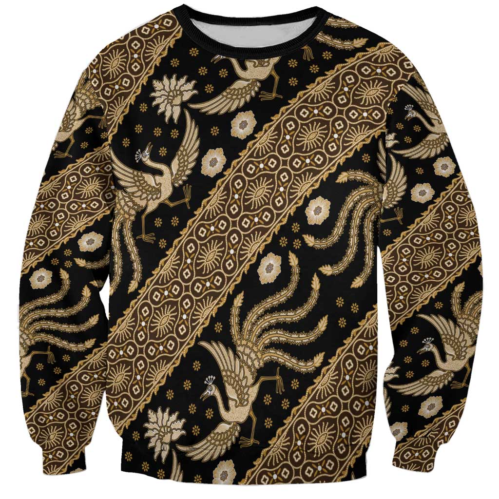 Indonesia Batik Pattern Sweatshirt Gold Version - Wonder Print Shop