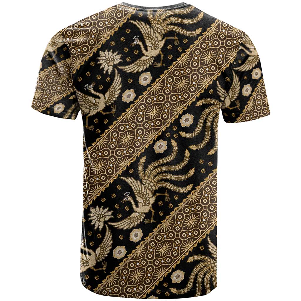 Indonesia Batik Pattern T Shirt Gold Version - Wonder Print Shop