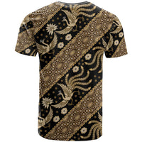 Indonesia Batik Pattern T Shirt Gold Version - Wonder Print Shop