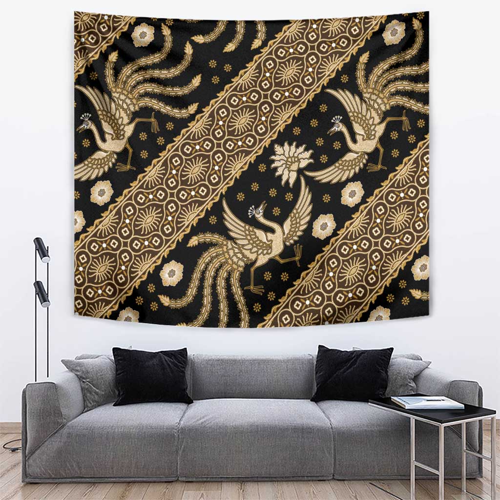 Indonesia Batik Pattern Tapestry Gold Version - Wonder Print Shop
