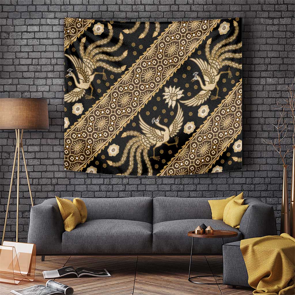Indonesia Batik Pattern Tapestry Gold Version - Wonder Print Shop