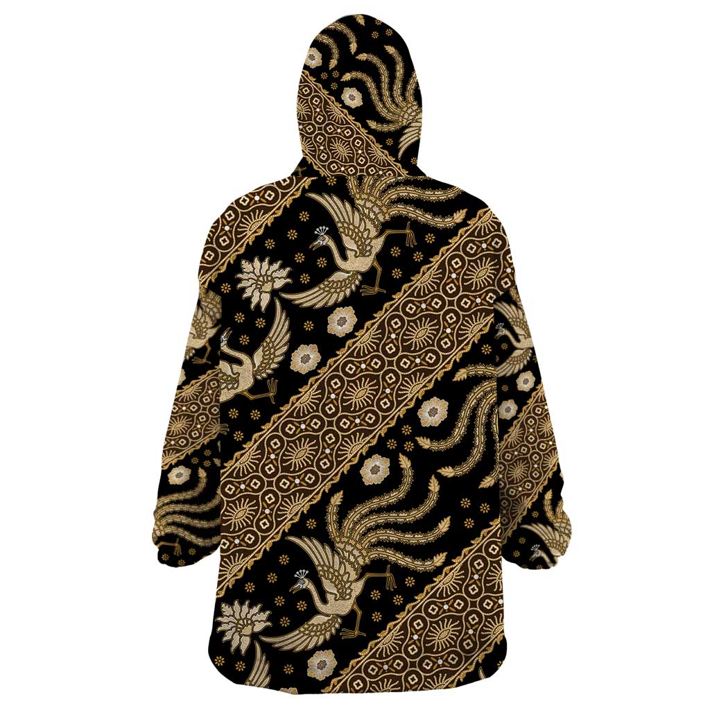 Indonesia Batik Pattern Wearable Blanket Hoodie Gold Version - Wonder Print Shop