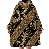 Indonesia Batik Pattern Wearable Blanket Hoodie Gold Version - Wonder Print Shop