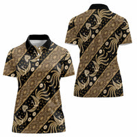 Indonesia Batik Pattern Women Polo Shirt Gold Version - Wonder Print Shop