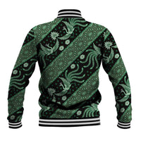 Indonesia Batik Pattern Baseball Jacket Green Version - Wonder Print Shop