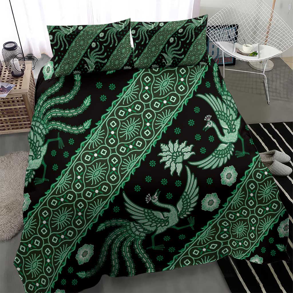 Indonesia Batik Pattern Bedding Set Green Version - Wonder Print Shop
