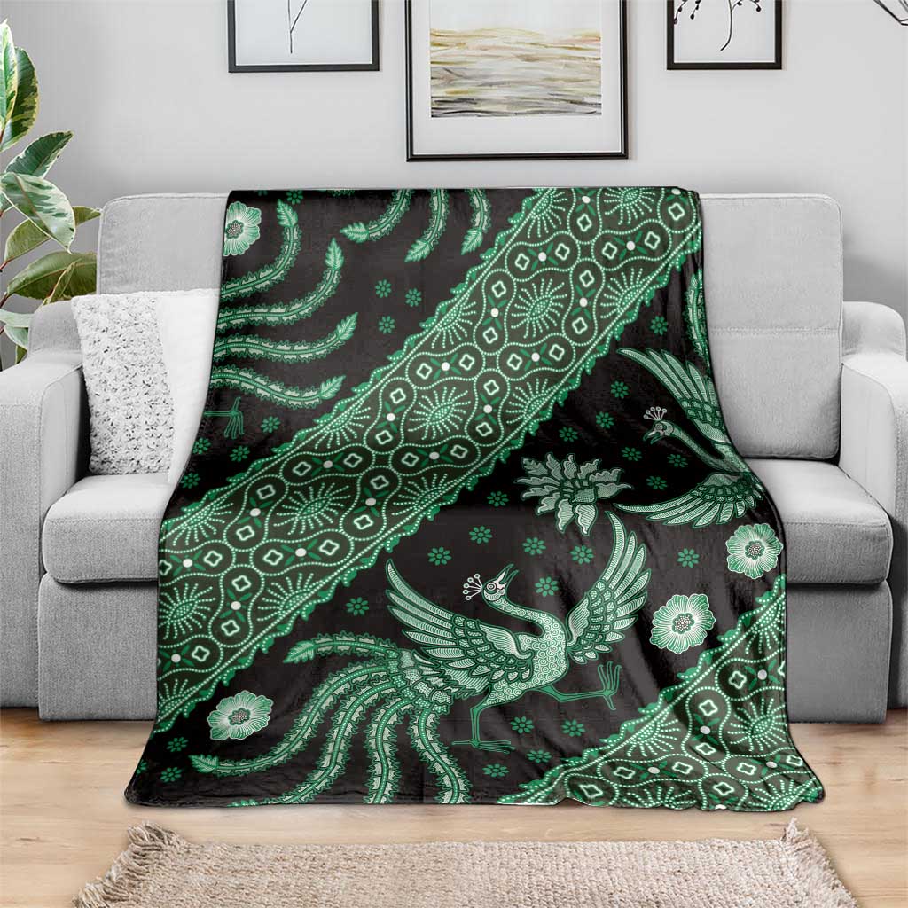 Indonesia Batik Pattern Blanket Green Version