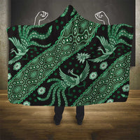 Indonesia Batik Pattern Hooded Blanket Green Version