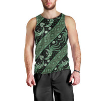 Indonesia Batik Pattern Men Tank Top Green Version - Wonder Print Shop