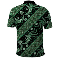 Indonesia Batik Pattern Polo Shirt Green Version - Wonder Print Shop
