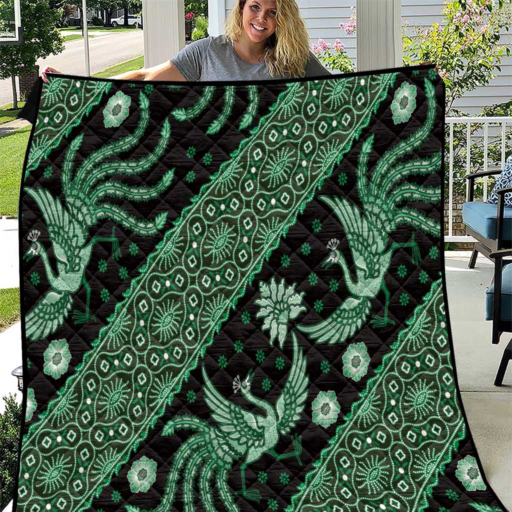Indonesia Batik Pattern Quilt Green Version - Wonder Print Shop