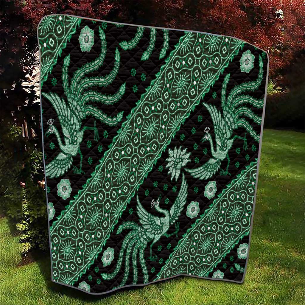 Indonesia Batik Pattern Quilt Green Version - Wonder Print Shop