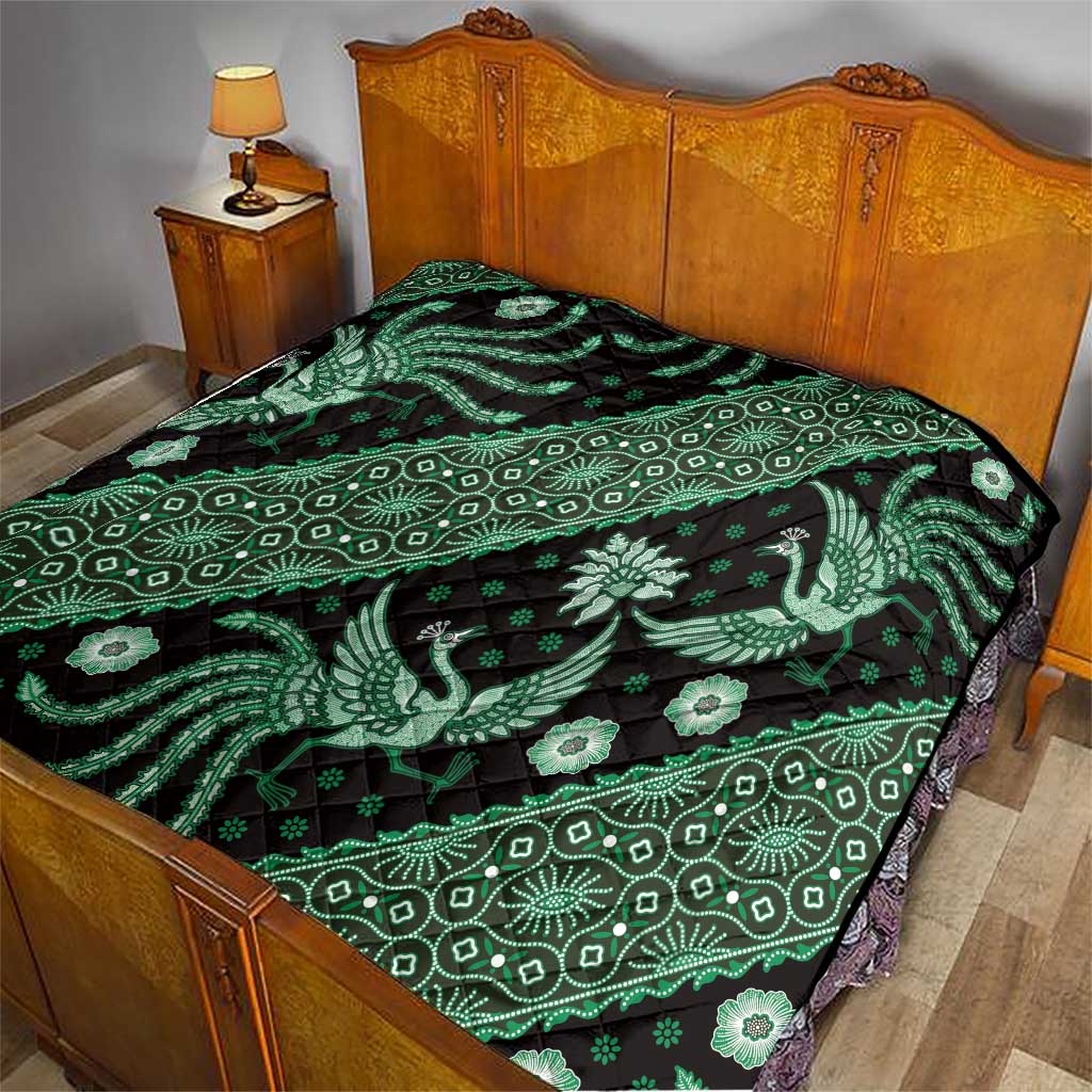 Indonesia Batik Pattern Quilt Green Version - Wonder Print Shop