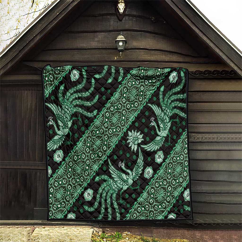 Indonesia Batik Pattern Quilt Green Version - Wonder Print Shop