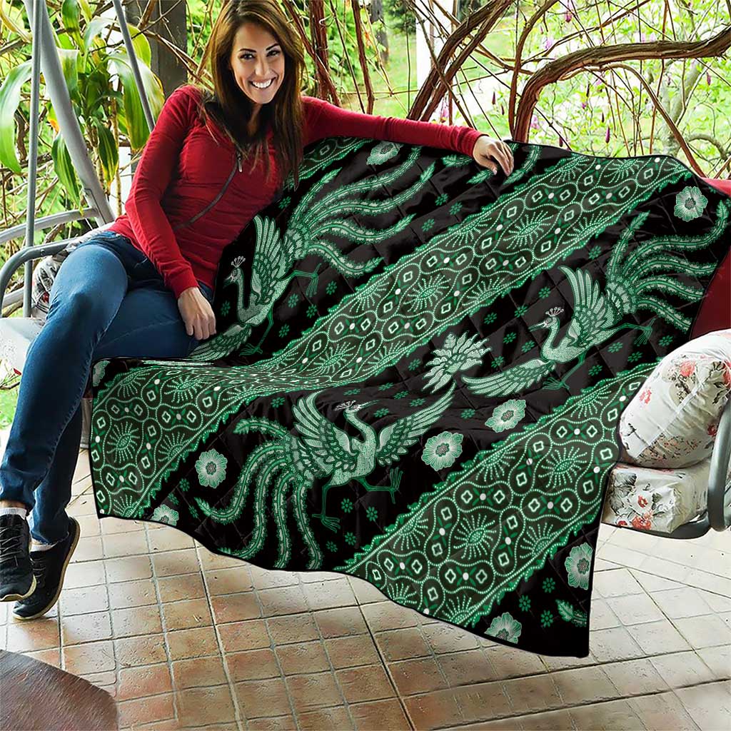 Indonesia Batik Pattern Quilt Green Version - Wonder Print Shop