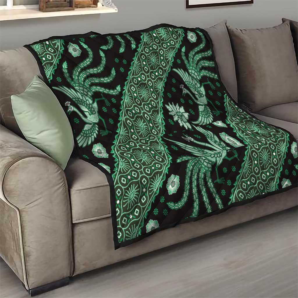 Indonesia Batik Pattern Quilt Green Version - Wonder Print Shop