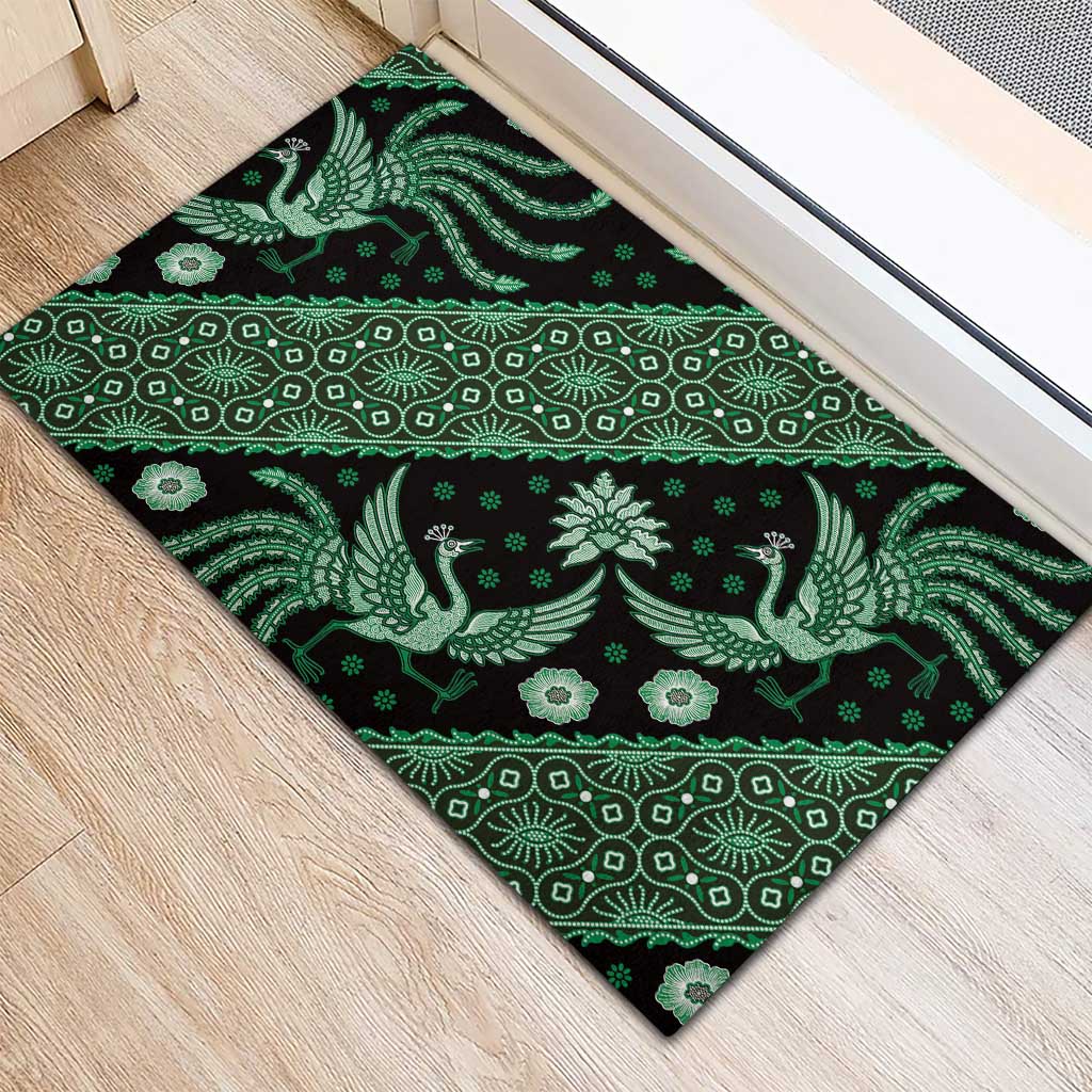 Indonesia Batik Pattern Rubber Doormat Green Version - Wonder Print Shop
