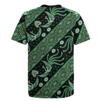 Indonesia Batik Pattern Rugby Jersey Green Version - Wonder Print Shop