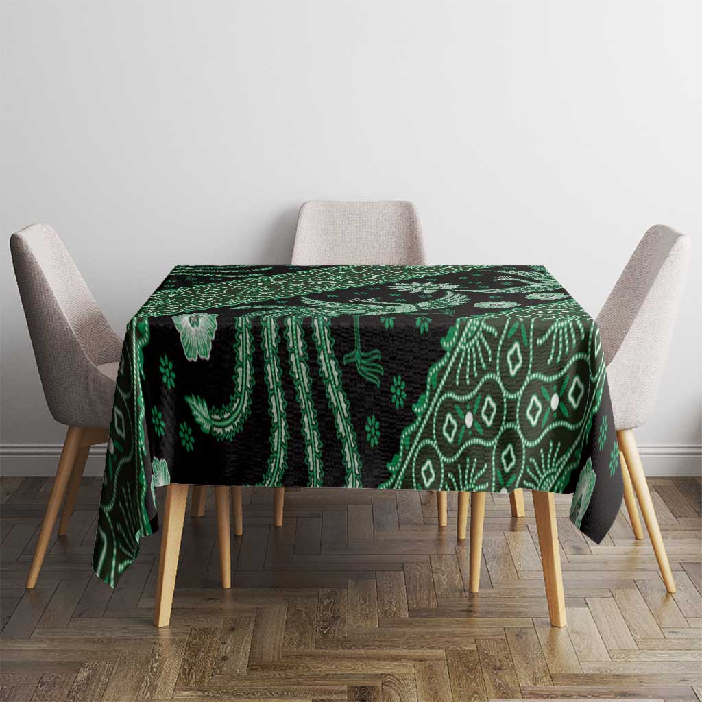 Indonesia Batik Pattern Tablecloth Green Version - Wonder Print Shop