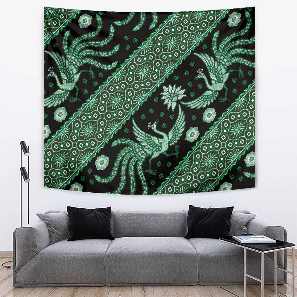 Indonesia Batik Pattern Tapestry Green Version - Wonder Print Shop