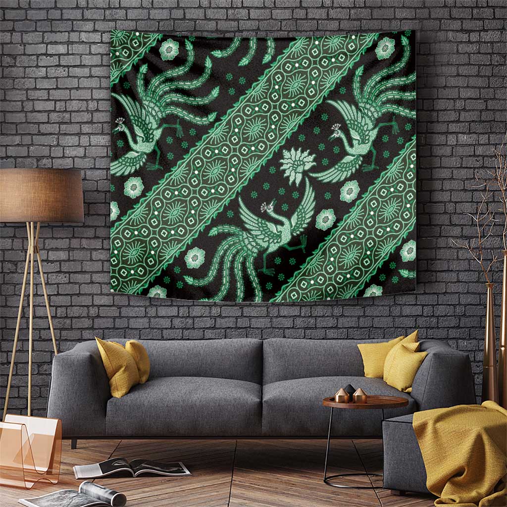 Indonesia Batik Pattern Tapestry Green Version - Wonder Print Shop