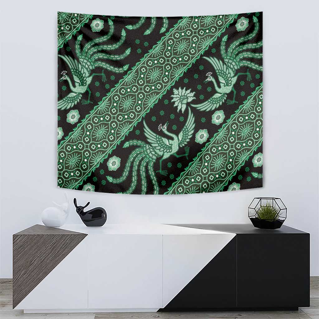 Indonesia Batik Pattern Tapestry Green Version - Wonder Print Shop