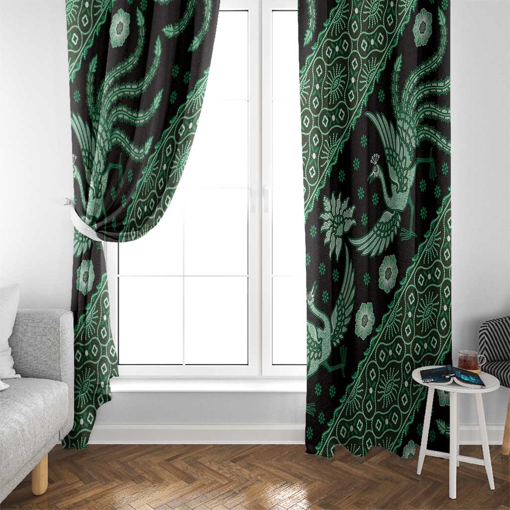 Indonesia Batik Pattern Window Curtain Green Version - Wonder Print Shop