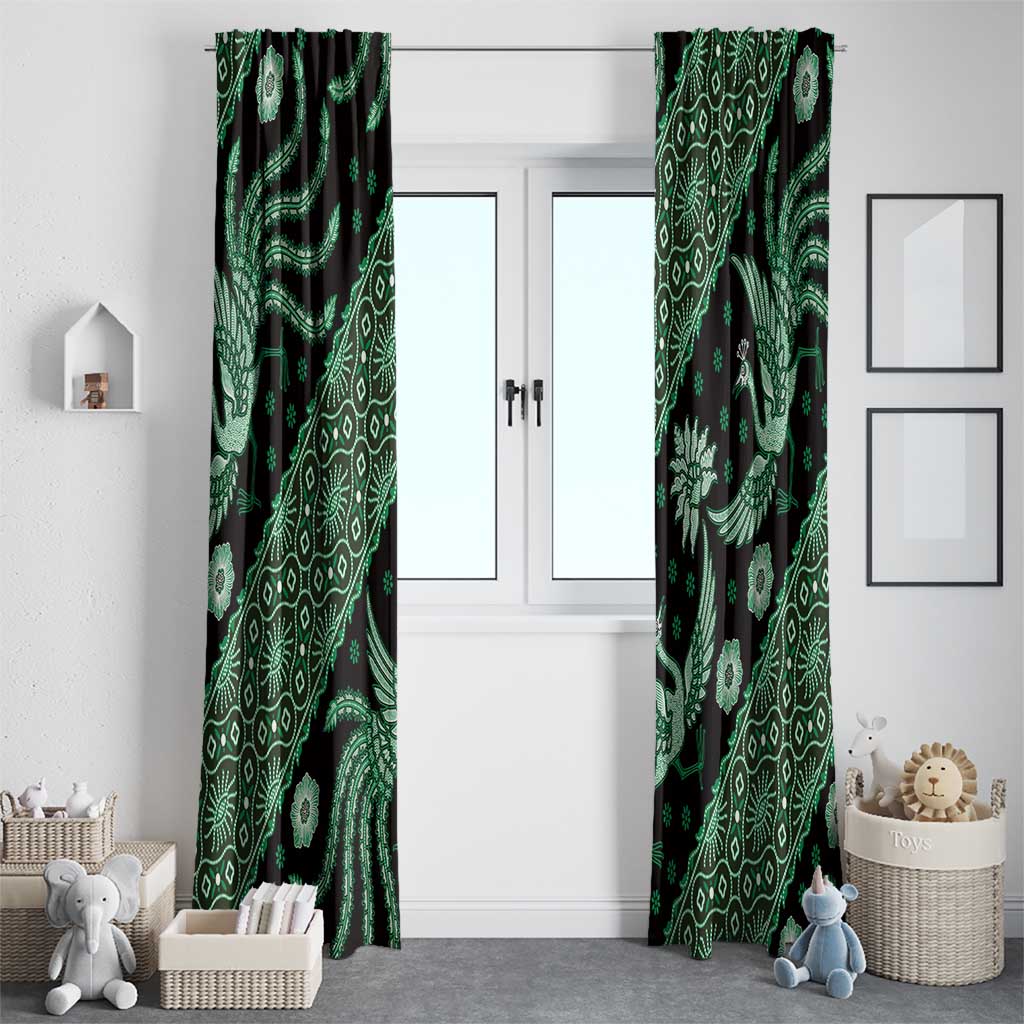 Indonesia Batik Pattern Window Curtain Green Version - Wonder Print Shop