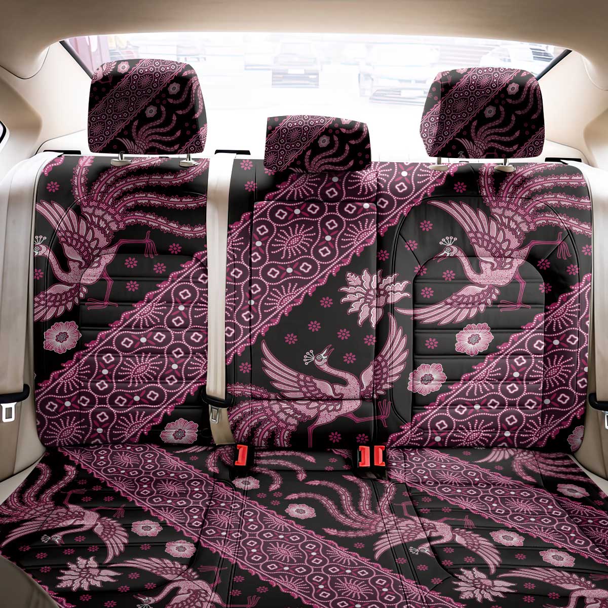 Indonesia Batik Pattern Back Car Seat Cover Pink Version - Wonder Print Shop