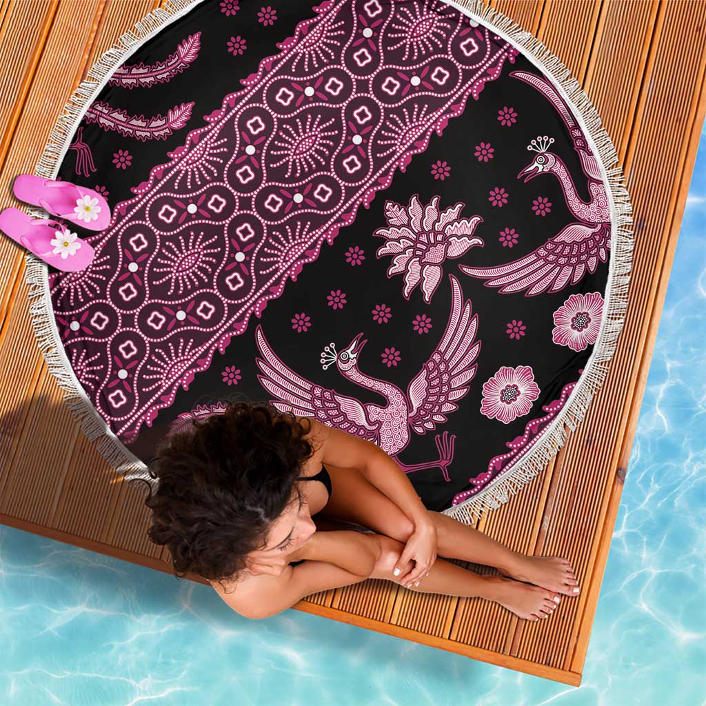 Indonesia Batik Pattern Beach Blanket Pink Version - Wonder Print Shop