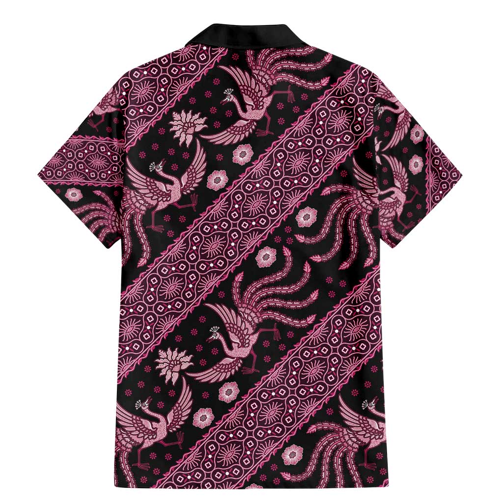 Indonesia Batik Pattern Family Matching Mermaid Dress and Hawaiian Shirt Pink Version - Wonder Print Shop