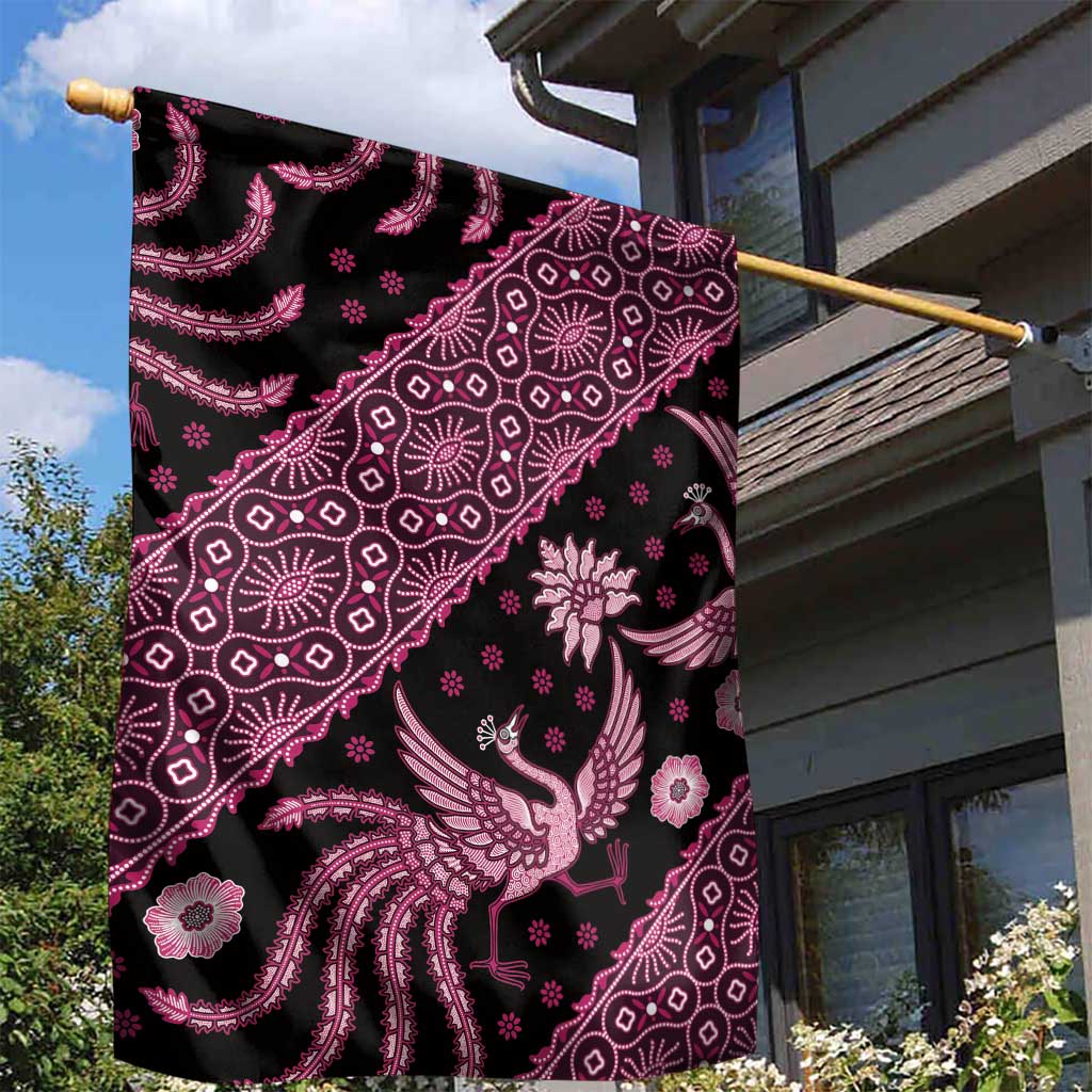 Indonesia Batik Pattern Garden Flag Pink Version - Wonder Print Shop