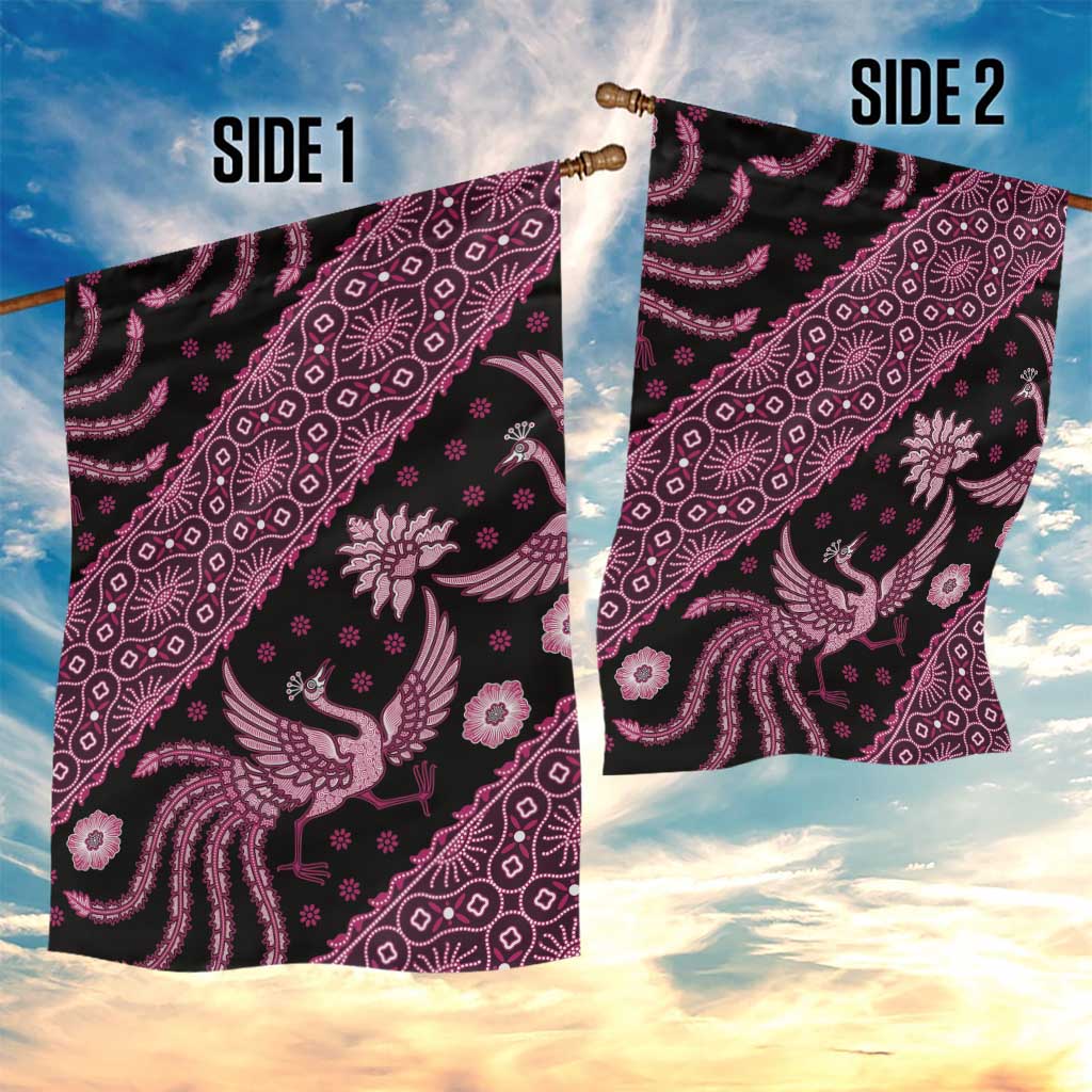 Indonesia Batik Pattern Garden Flag Pink Version - Wonder Print Shop