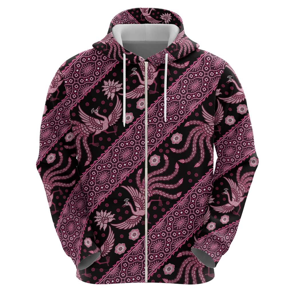 Indonesia Batik Pattern Hoodie Pink Version - Wonder Print Shop