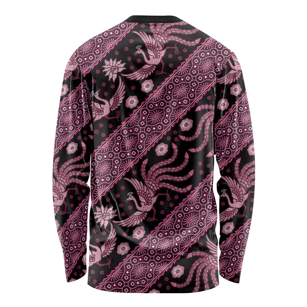 Indonesia Batik Pattern Long Sleeve Shirt Pink Version - Wonder Print Shop