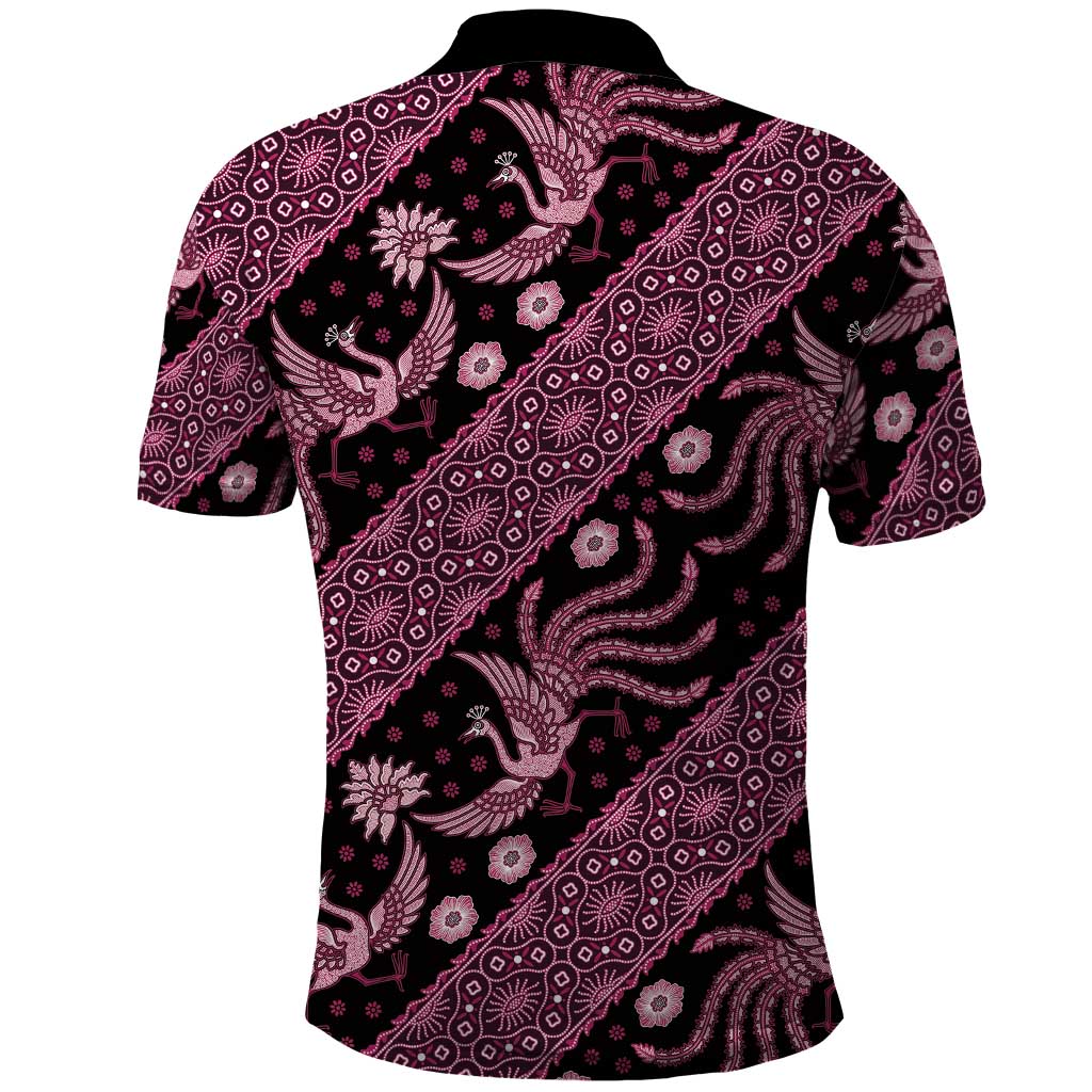Indonesia Batik Pattern Polo Shirt Pink Version - Wonder Print Shop