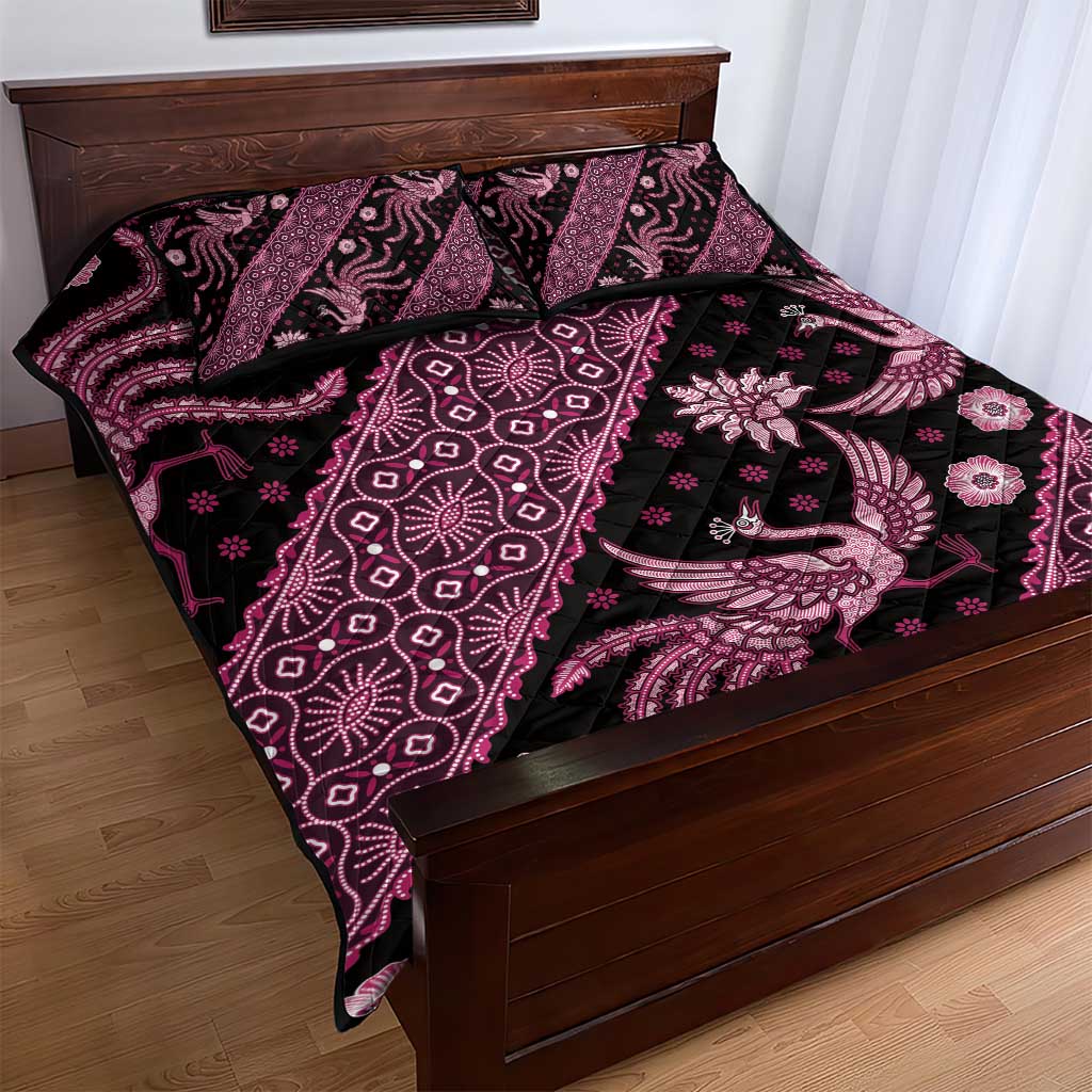 Indonesia Batik Pattern Quilt Bed Set Pink Version - Wonder Print Shop