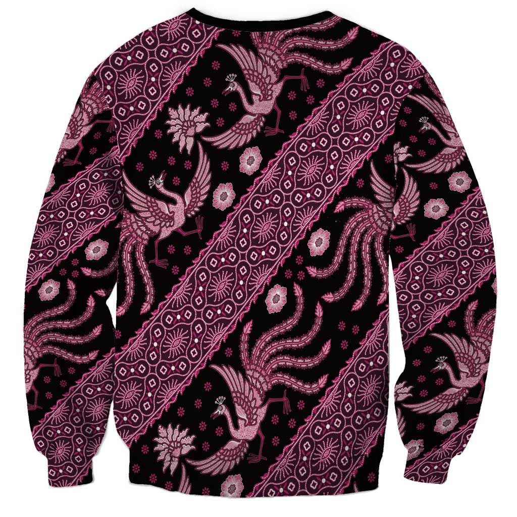 Indonesia Batik Pattern Sweatshirt Pink Version - Wonder Print Shop