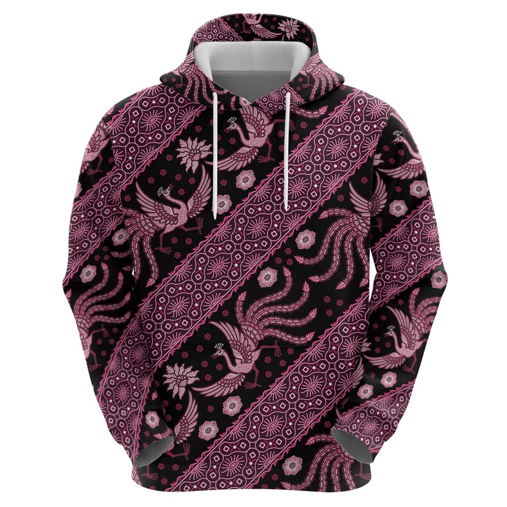 Indonesia Batik Pattern Zip Hoodie Pink Version - Wonder Print Shop