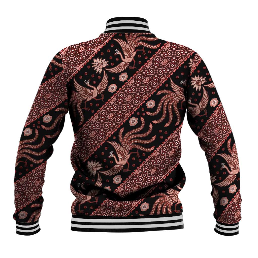 Indonesia Batik Pattern Baseball Jacket Red Version - Wonder Print Shop