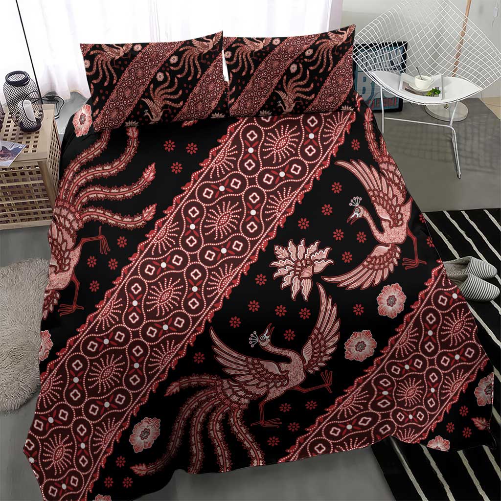 Indonesia Batik Pattern Bedding Set Red Version - Wonder Print Shop