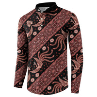 Indonesia Batik Pattern Button Sweatshirt Red Version - Wonder Print Shop